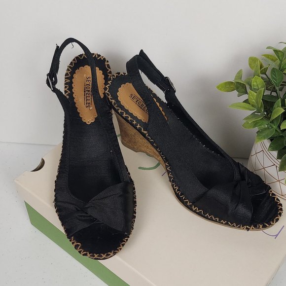 ANTHROPOLOGIE SEYCHELLES SINGAPORE CORK WEDGE SANDALS - Picture 3 of 14